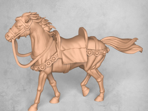 Kuda Prajurit Abad Pertengahan Model Cetak 3D