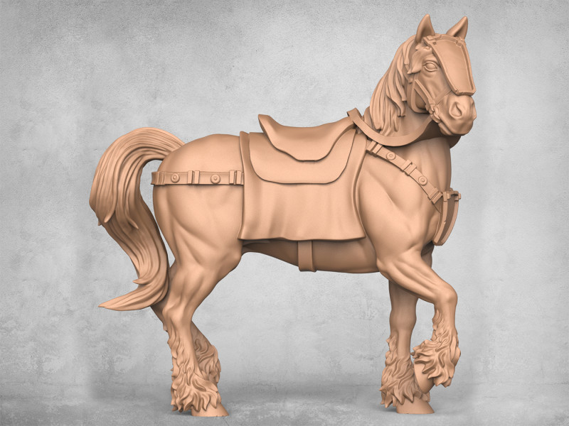 King Horse 3D printmodel .c4d .max .obj .3ds .fbx .stl .blend 