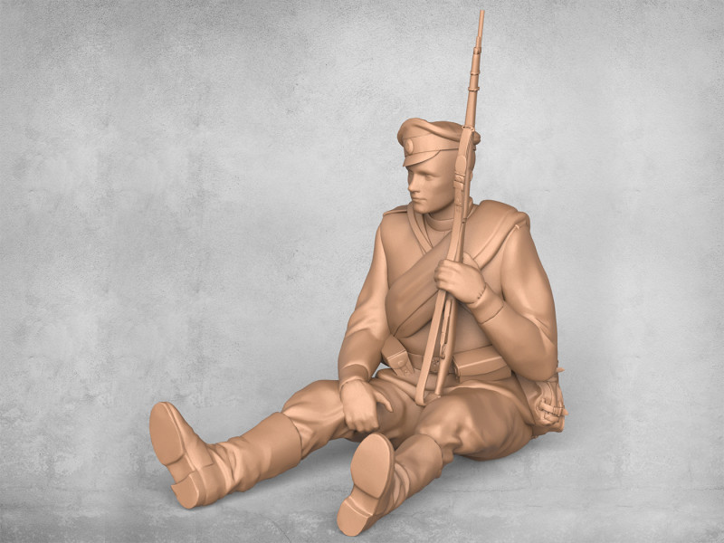 Resting Military Soldier Modelo de Impressão 3D .c4d .max .obj .3ds .fbx .stl .blend 