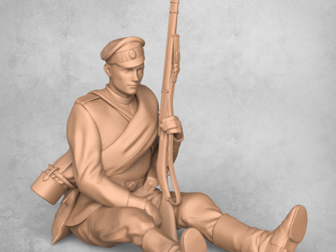Resting Military Soldier Modelo de Impressão 3D