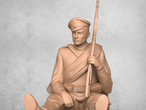 Resting Military Soldier Modelo de Impressão 3D