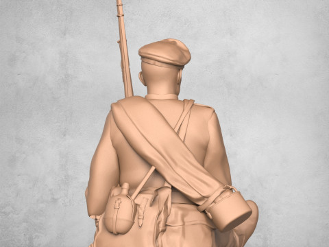 Resting Military Soldier Modelo de Impressão 3D