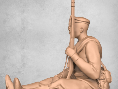 Resting Military Soldier Modelo de Impressão 3D