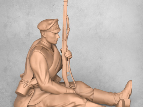 Resting Military Soldier Modelo de Impressão 3D