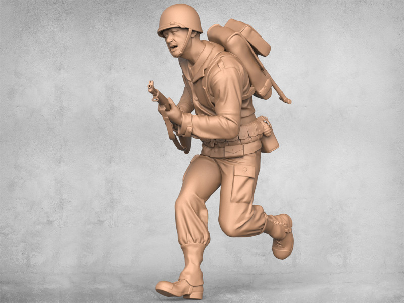 Running Military Soldier 3D प्रिंट मॉडल .c4d .max .obj .3ds .fbx .stl .blend 