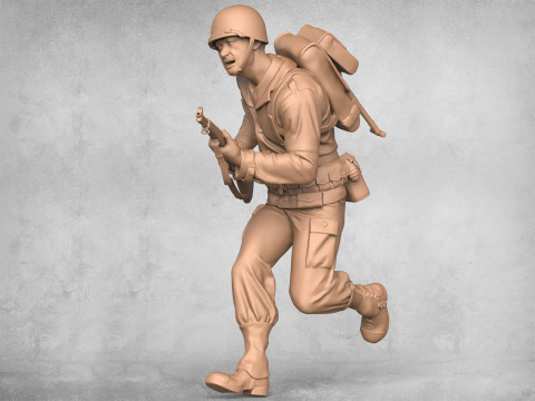 Running Military Soldier 3Dプリントモデル