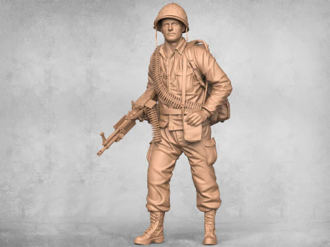 Soldado del ej&eacute;rcito moderno Modelo de impresión 3D