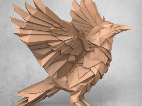 Crow Decorative Statue Modelo de Impressão 3D
