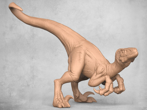 Velociraptor Dinosaur Attacking Modèles 3D en vedette