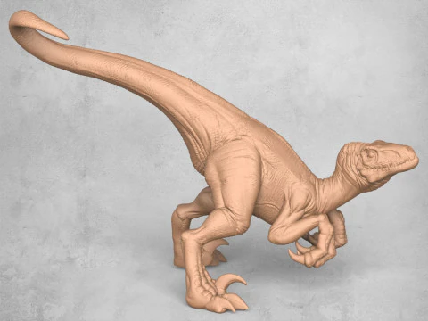 Saldıran Velociraptor Dinozor 3D Baskı Modeli