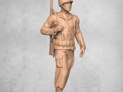 Standing Military Soldier 3D Print Model