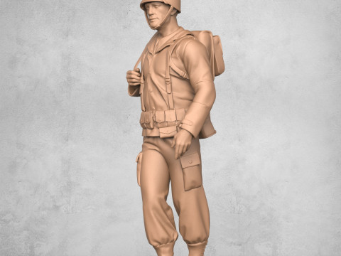 Standing Military Soldier 3D Print Model