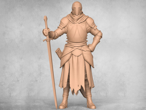 Medieval Warrior Statue 3D प्रिंट मॉडल