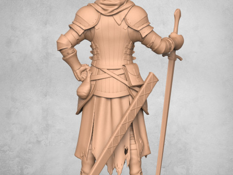 Medieval Warrior Statue Model do druku 3D
