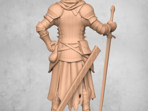 Statua del guerriero medievale Modello di stampa 3D