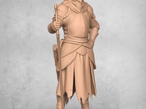 Statua del guerriero medievale Modello di stampa 3D