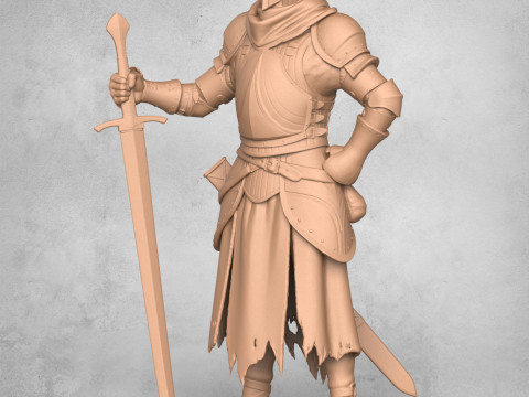 Medieval Warrior Statue Model do druku 3D