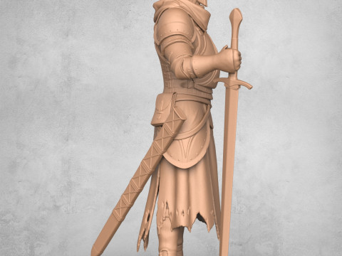 Medieval Warrior Statue Model do druku 3D