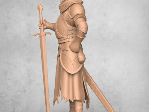 Statua del guerriero medievale Modello di stampa 3D