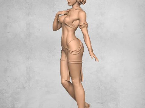 Young Beautiful Woman 3D Print Model