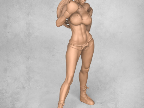 Boxer Woman Statue 3D Druckmodell