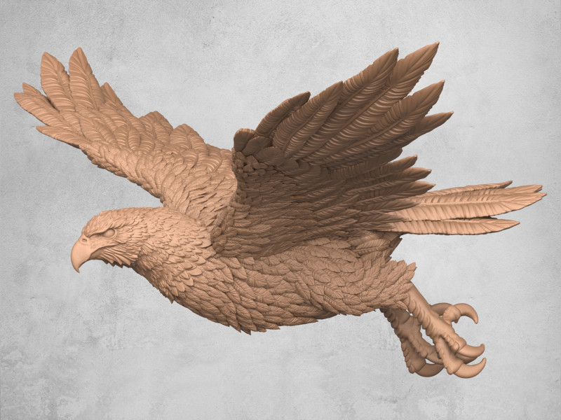 飞鹰雕像 3D 打印模型 .c4d .max .obj .3ds .fbx .stl .blend