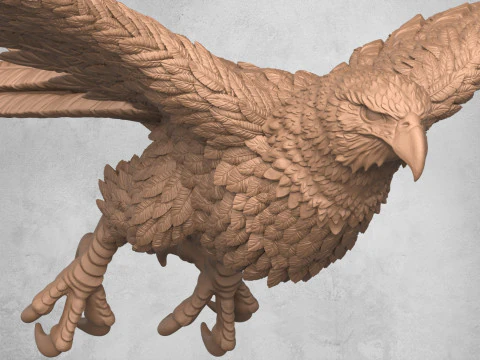空飛ぶ鷲の像 3Dプリントモデル