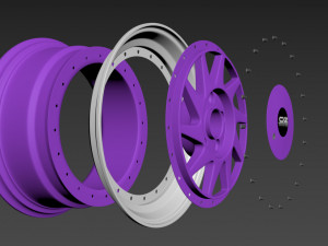 OZ Turbo custom wheel 3D Model