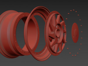 OZ Turbo custom wheel 3D Model