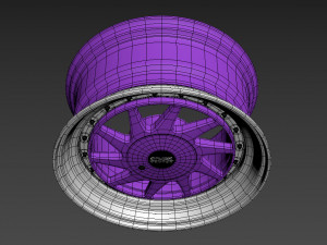OZ Turbo custom wheel 3D Model
