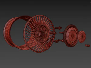 Work Carving 40 custom wheel 3D Model