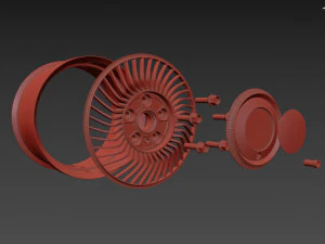 Work Carving 40 custom wheel 3D Model