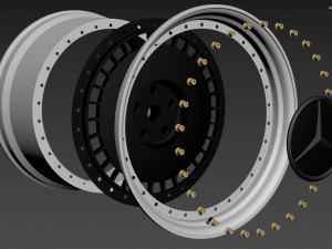 Mercedes-Benz Old custom wheel 3D Model