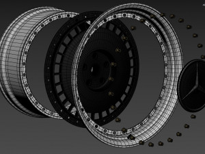 Mercedes-Benz Old custom wheel 3D Model