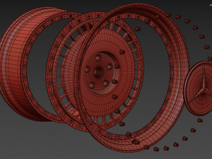 Mercedes-Benz Old custom wheel 3D Model