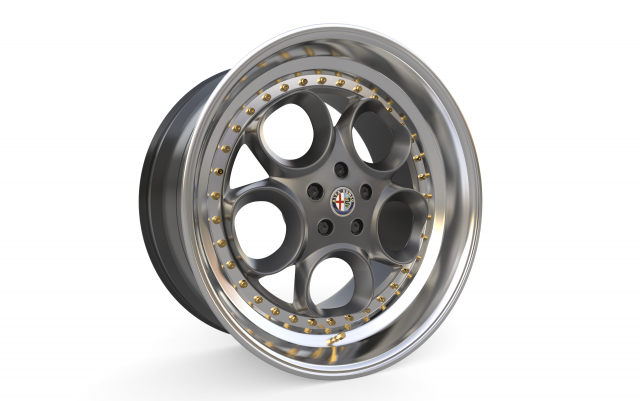 Alfa Romeo custom wheel 3D Model .c4d .max .obj .3ds .fbx .stl .blend 