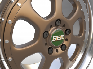 BBS Bugatti costom wheel and stock wheel 3D Модель