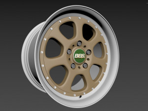 BBS Bugatti costom wheel and stock wheel 3D Модель