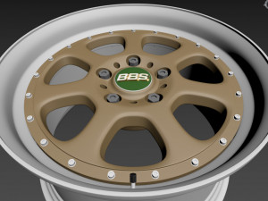 BBS Bugatti costom wheel and stock wheel 3D Модель