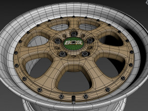 BBS Bugatti costom wheel and stock wheel 3D Модель