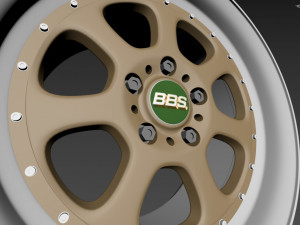BBS Bugatti costom wheel and stock wheel 3D Модель