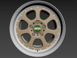 BBS Bugatti costom wheel and stock wheel 3D Модель