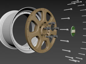 BBS Bugatti costom wheel and stock wheel 3D Model
