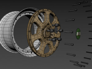 BBS Bugatti costom wheel and stock wheel 3D Модель