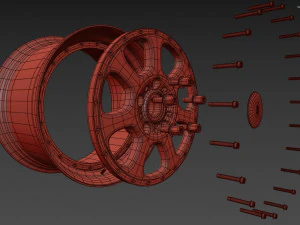 BBS Bugatti costom wheel and stock wheel 3D Model