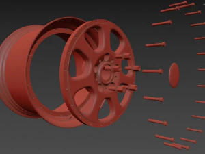 BBS Bugatti costom wheel and stock wheel 3D Model
