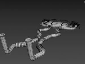 Akrapovic Exhaust System 3D Model