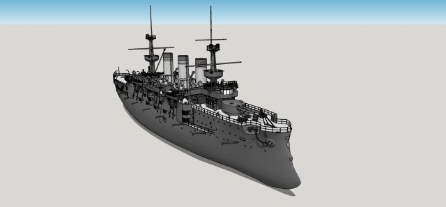 peresvet battleship 3D 모델 .c4d .max .obj .3ds .fbx .stl .blend 