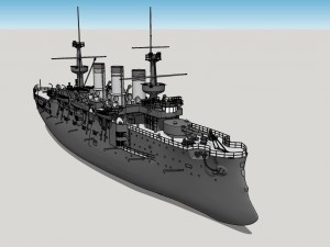 peresvet battleship 3Dモデル