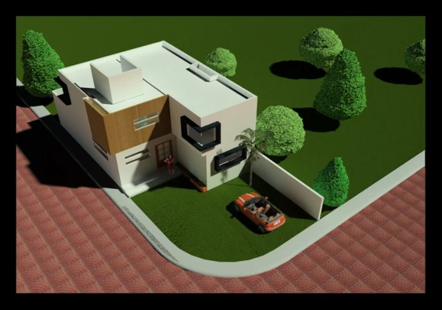 contemporanean house 3D Model .c4d .max .obj .3ds .fbx .stl .blend 